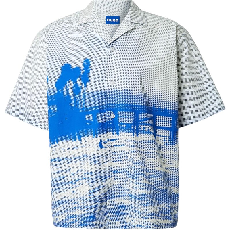 HUGO Košeľa Eligino kráľovská modrá / biela 67237551