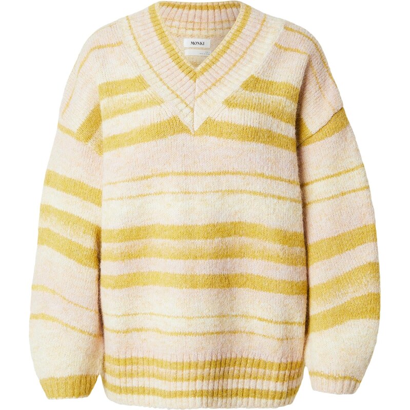 Monki Oversize sveter béžová melírovaná / horčicová 67237604