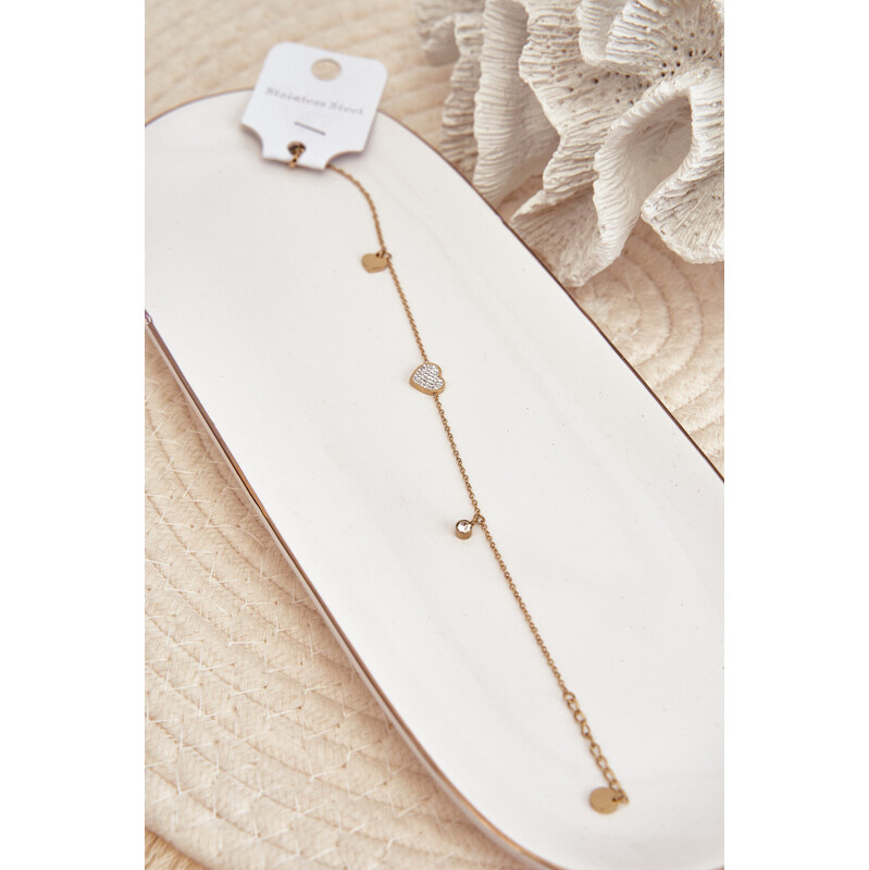 Glam Chic Náramok na členok s motívom srdiečok 67241588