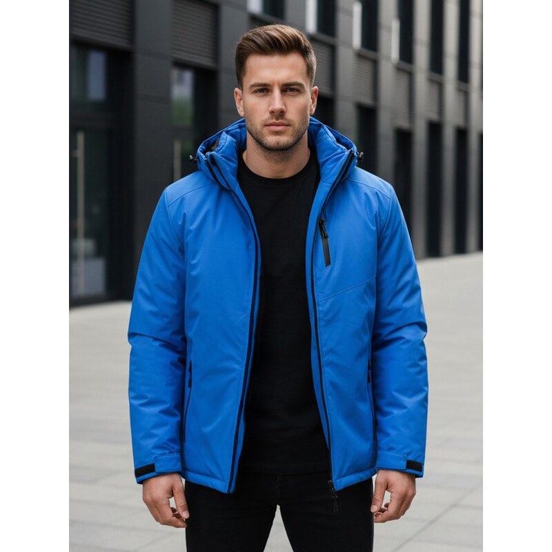 Dstreet Jedinečná modrá zimná bunda s kapucňou 67241534