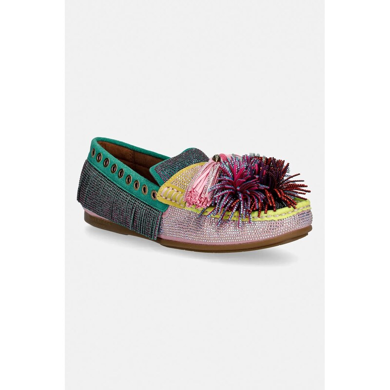 Semišové mokasíny Kurt Geiger London Pom Pom Moccasin 67165252