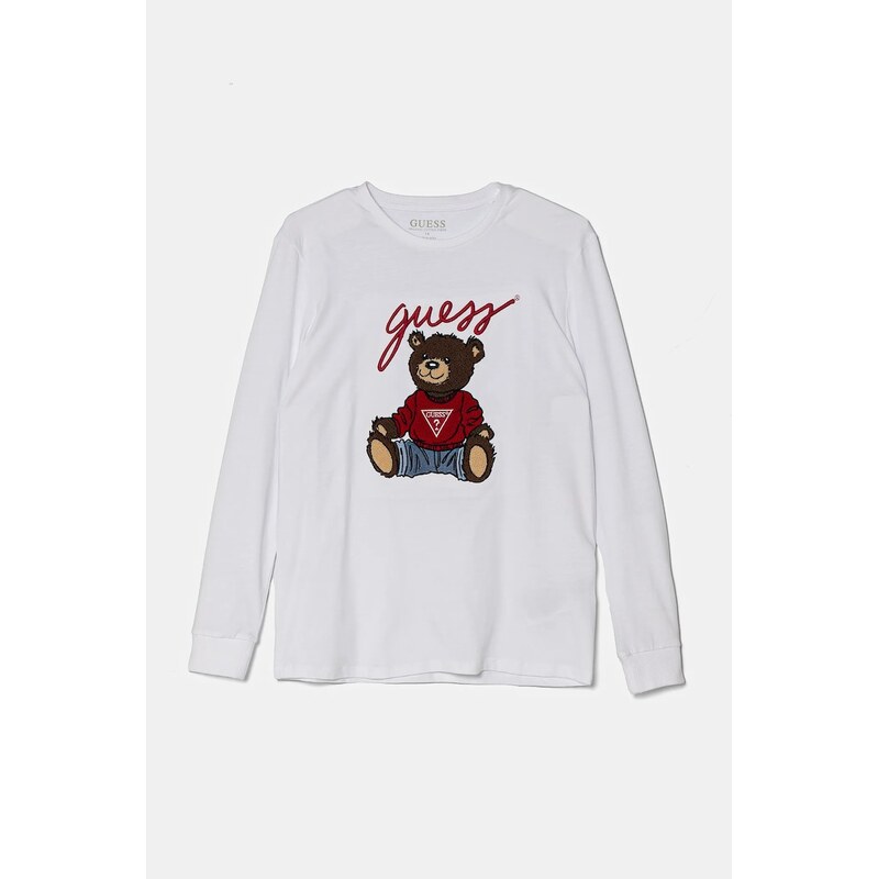 Detská bavlnená košeľa s dlhým rukávom Guess 61365416