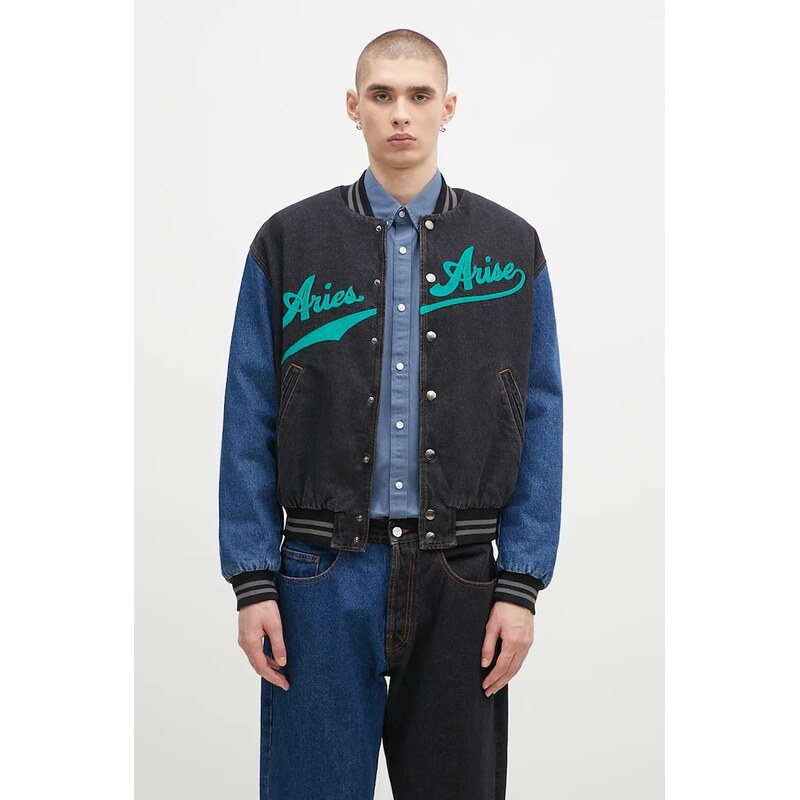 Džínsová bomber bunda Aries Varsity Denim Jacket 67168089