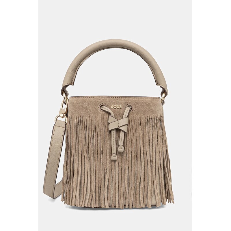 Kožená kabelka BOSS Lenah S Bucket FR 67161163