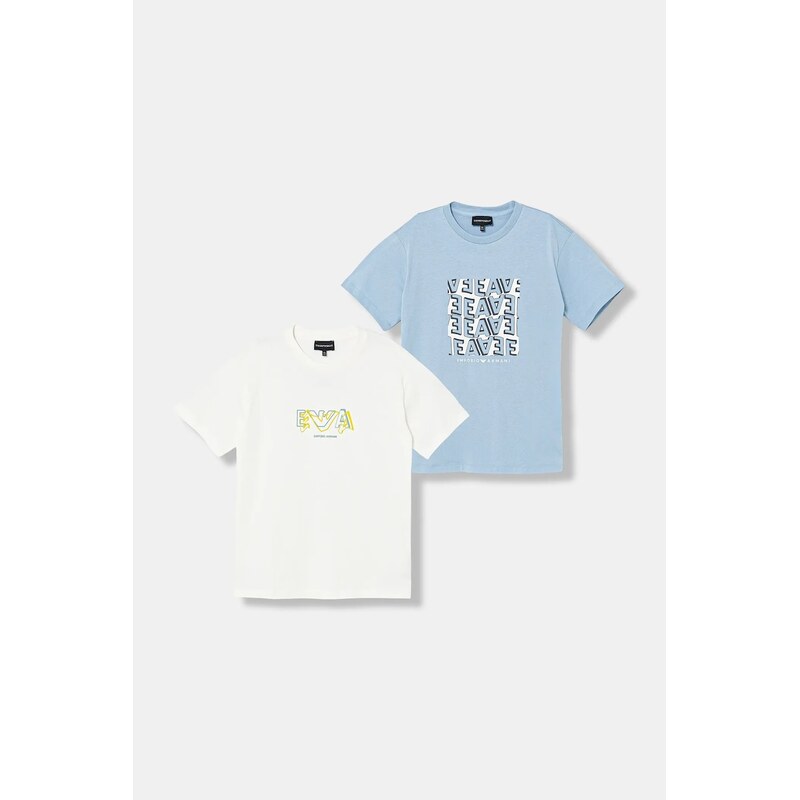 Detské bavlnené tričko Emporio Armani 2-pak 67196433