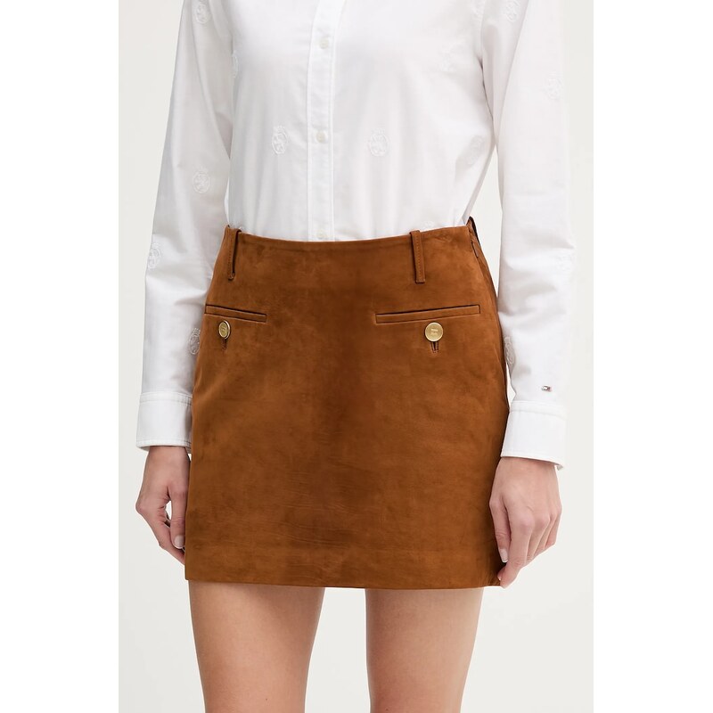 Semišová sukňa Tommy Hilfiger 67192290