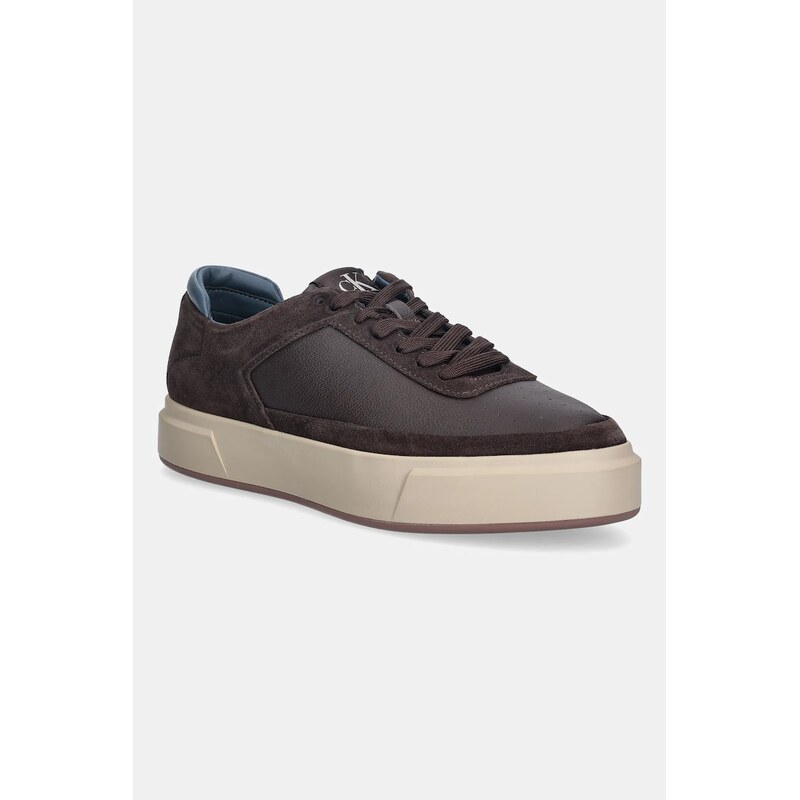 Kožené tenisky Calvin Klein BASKET CUPSOLE LACEUP LTH-NU 66800923