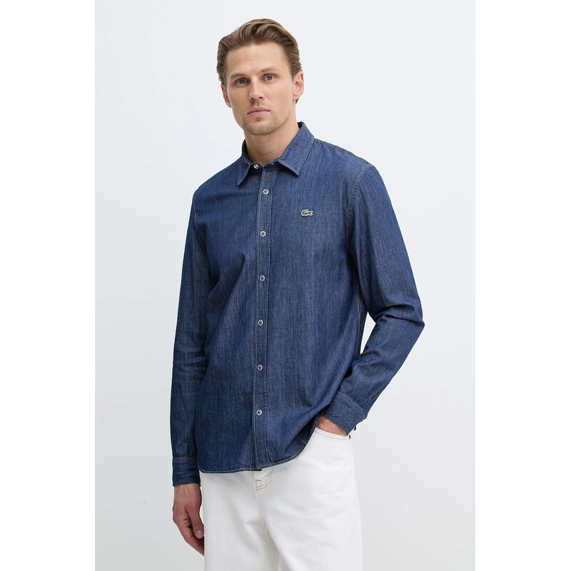 Bavlnená rifľová košeľa Lacoste 66939221