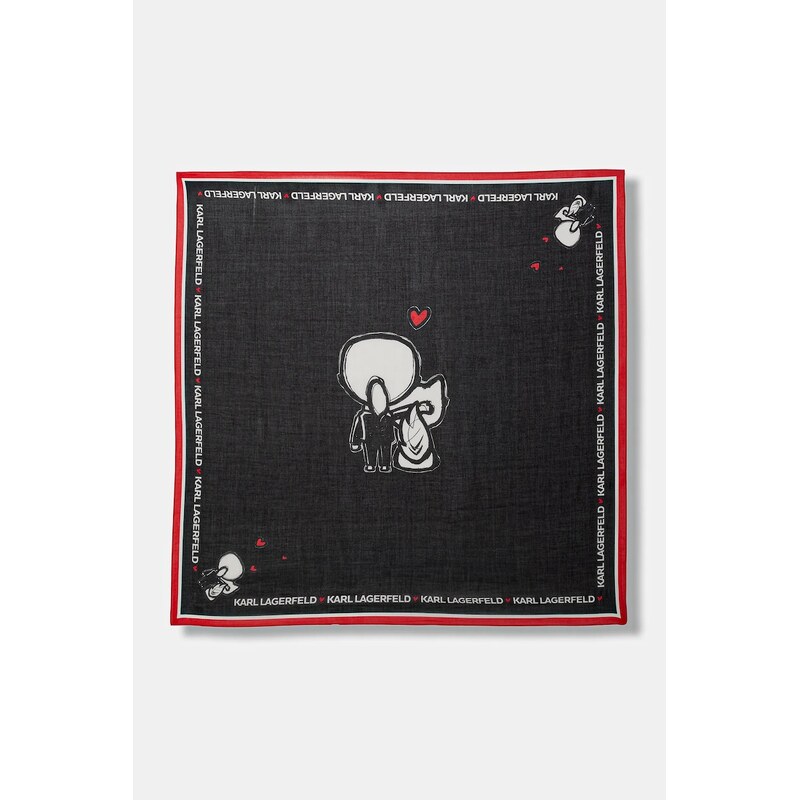 Šatka s hodvábom Karl Lagerfeld IKON VALENTINE 66840633