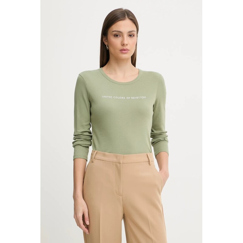 Bavlnené tričko s dlhým rukávom United Colors of Benetton 67188868