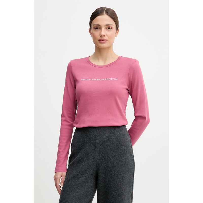 Bavlnené tričko s dlhým rukávom United Colors of Benetton 67188863
