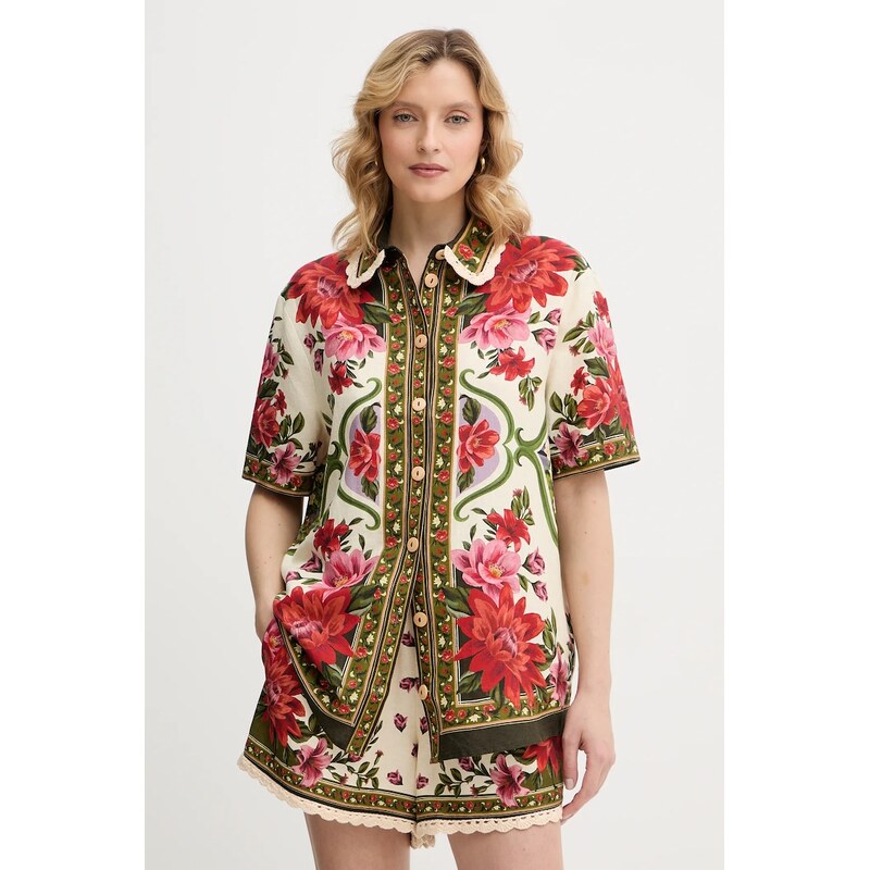 Košeľa s prímesou ľanu Farm Rio 67071017