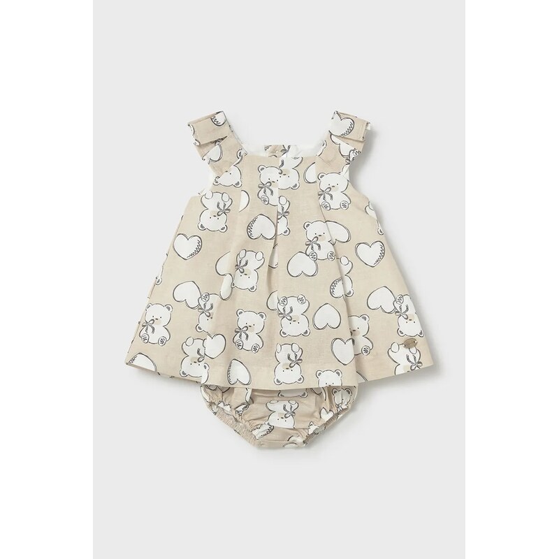 Šaty pre bábätká s prímesou ľanu Mayoral Newborn 67192441