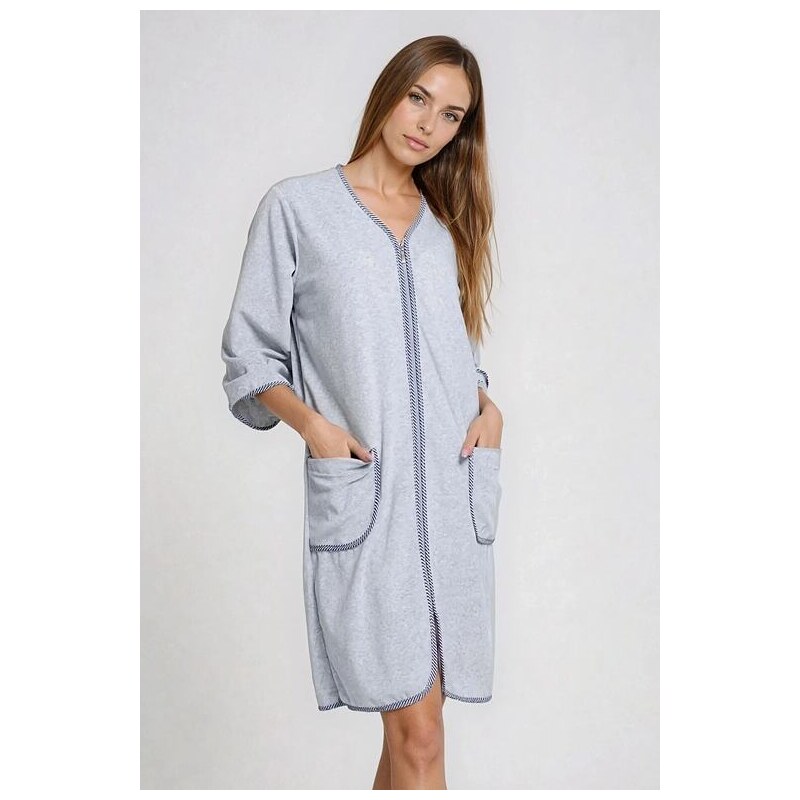 Kuba Velúrový župan Radana sivý melírovaný 67378804