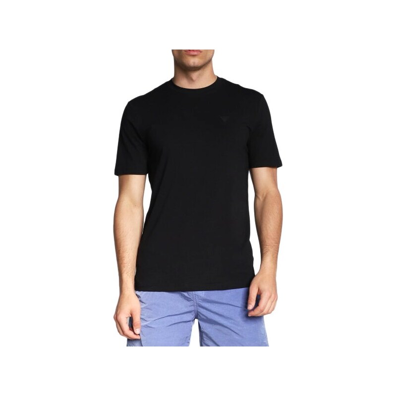 GUESS JEANS Čierne tričko Guess s krátkym rukávom 67248004