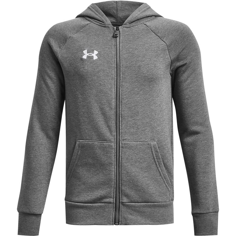 UNDER ARMOUR Športová mikina so zipsom Rival sivá melírovaná / biela 67250961