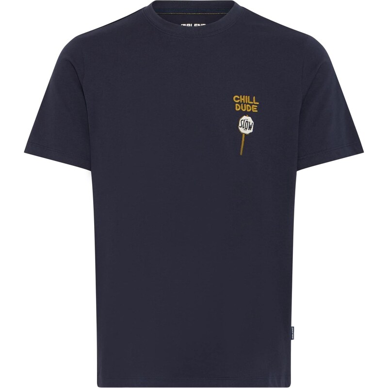 BLEND Tričko BHKAMERON tmavomodrá / horčicová / čierna / biela 67251125