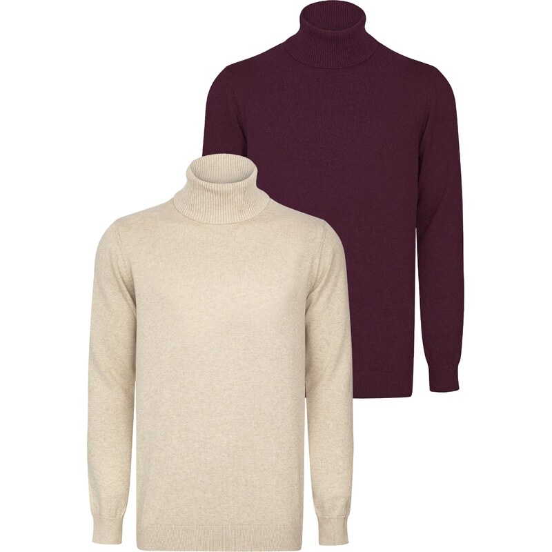 Felix Hardy Sveter béžová / vínovo červená 67251195