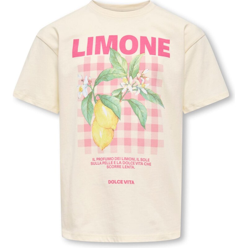 ONLY GIRLS Tričko KOGCARINA krémová / žltá / svetlozelená / 67251321