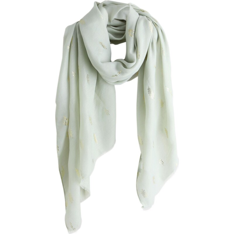 Next Šál zlatá / pastelovo zelená 67252629