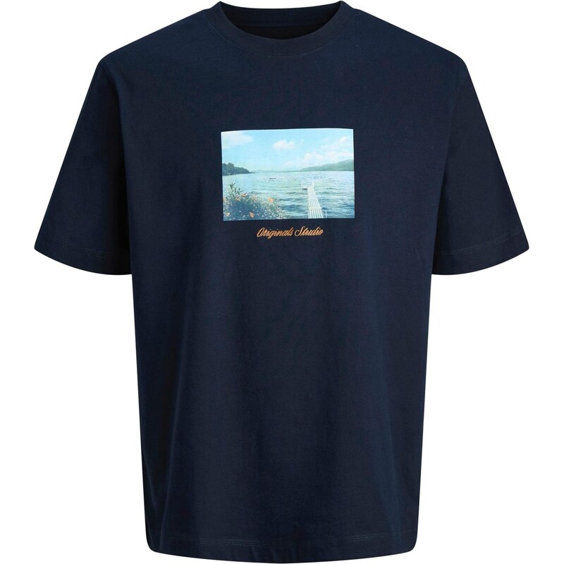 JACK & JONES Tričko JORNORREBRO tmavomodrá / svetlomodrá / karamelová 67252649