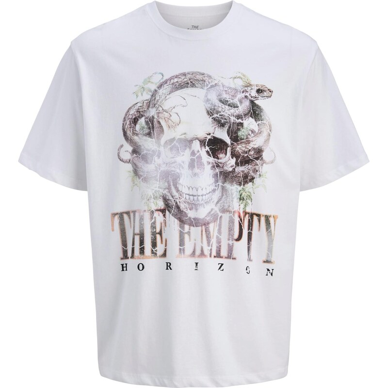 JACK & JONES Tričko JORBAND hnedá / čierna / biela 67252644