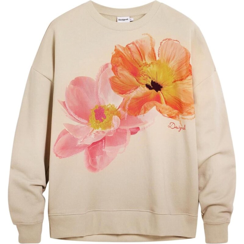 Desigual Mikina béžová / tmavohnedá / oranžová / purpurová 67252813