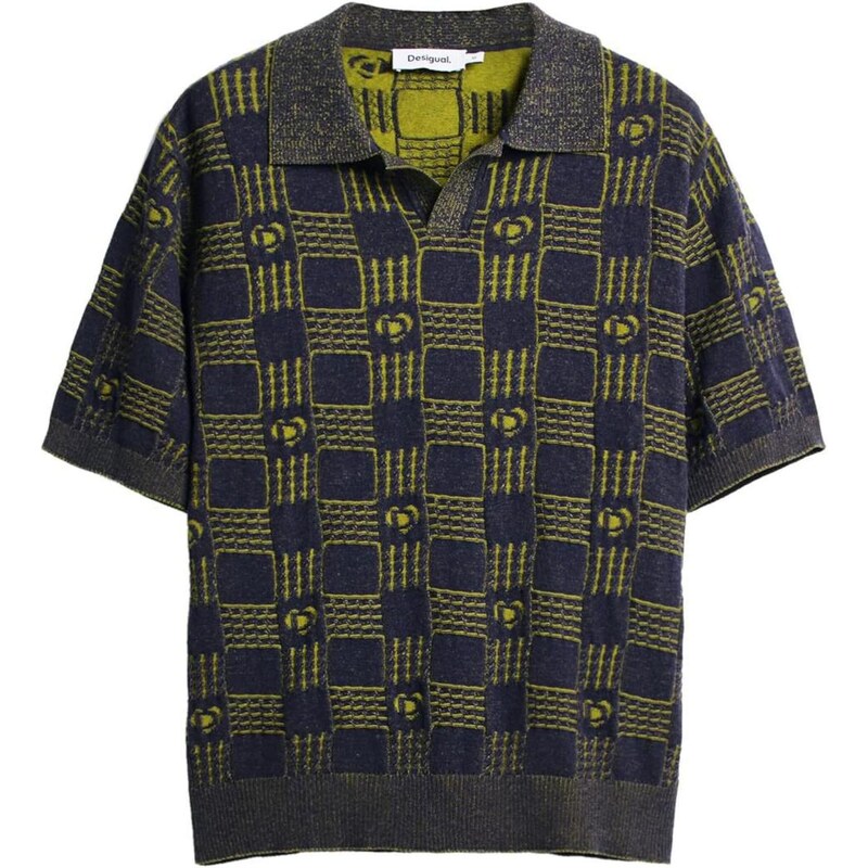 Desigual Tričko námornícka modrá / limetová 67252812