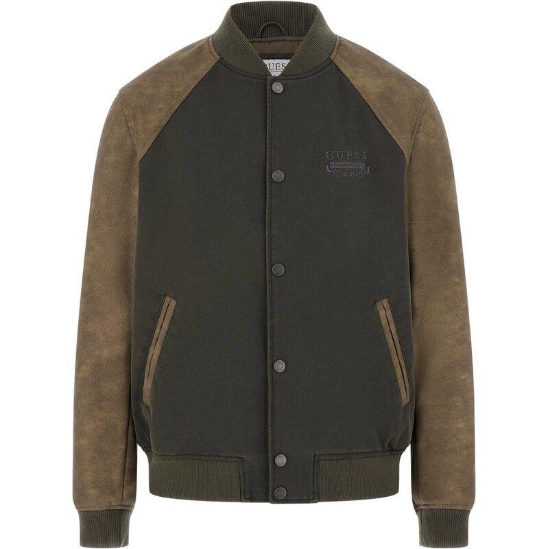 GUESS Prechodná bunda HERITAGE VARSITY kaki / olivová 67252874