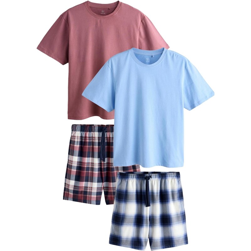 Next Krátke pyžamo námornícka modrá / svetlomodrá / pastelovo červená 67252938