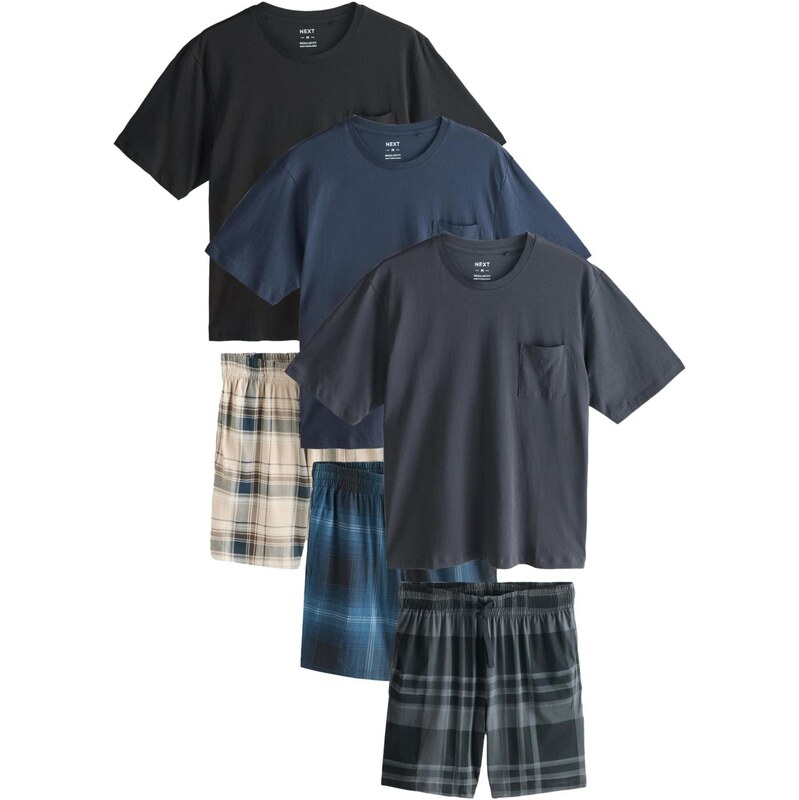 Next Krátke pyžamo svetlobéžová / námornícka modrá / tmavosivá / 67253102