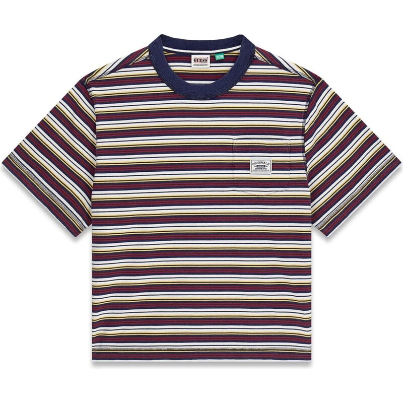 GUESS Tričko modrá / žltá / tmavočervená / biela 67253155