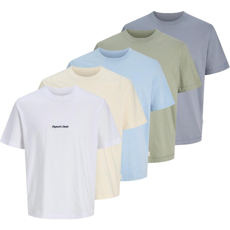 JACK & JONES Tričko JORNORREBRO krémová / svetlomodrá / olivová / 67253210