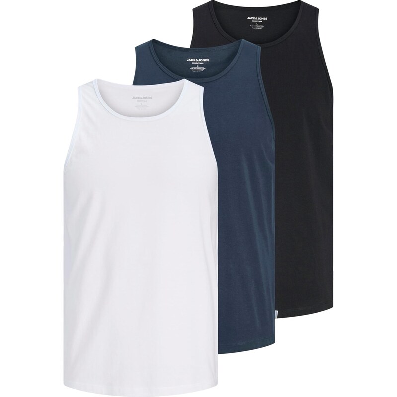 JACK & JONES Tričko JJEORGANIC námornícka modrá / čierna / biela 67253213