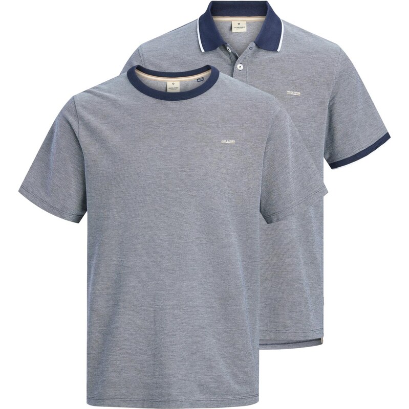 Jack & Jones Premium Tričko JPRBLUALVES námornícka modrá / biela 67253217