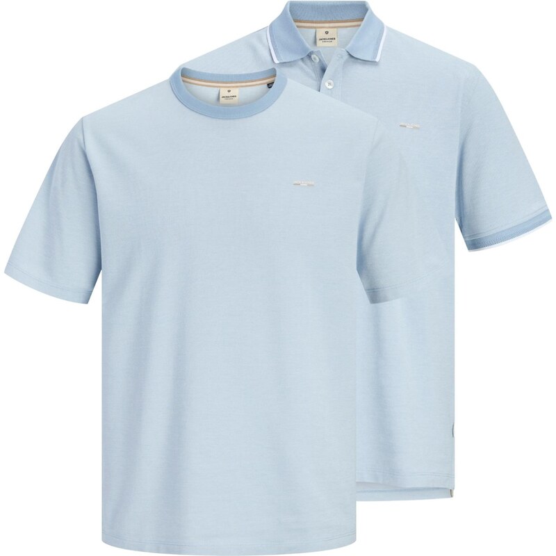 Jack & Jones Premium Tričko JPRBLUALVES pastelovo modrá / biela 67253218
