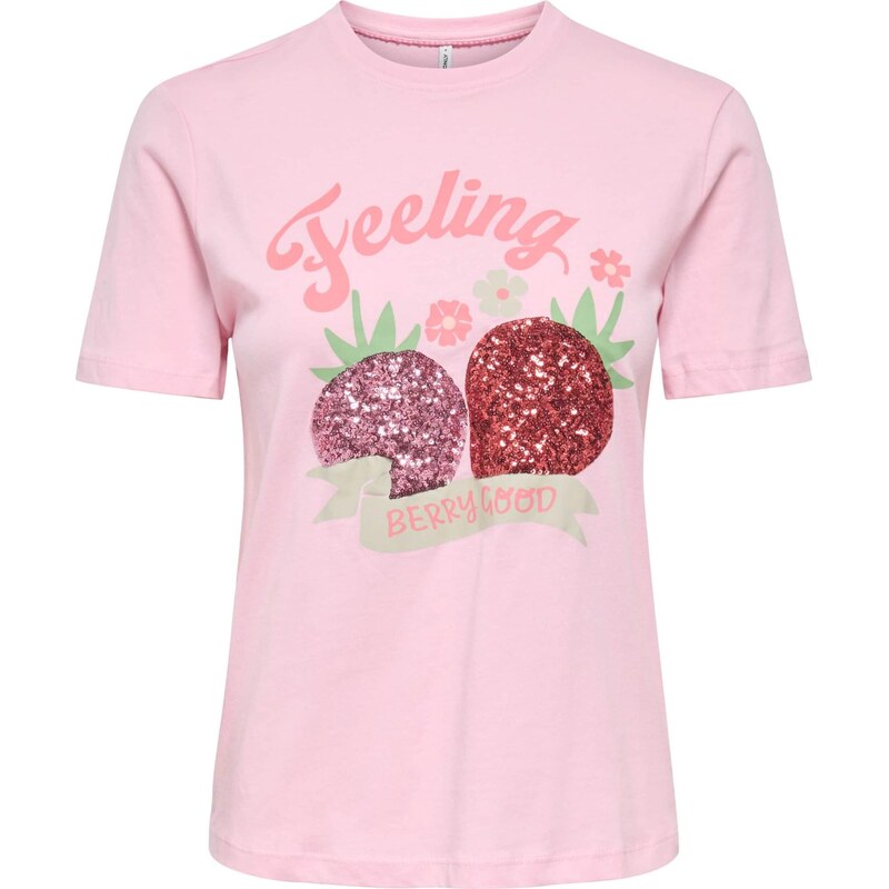 ONLY Tričko ONLKITA svetlozelená / ružová / svetloružová / karmínovo 67253294