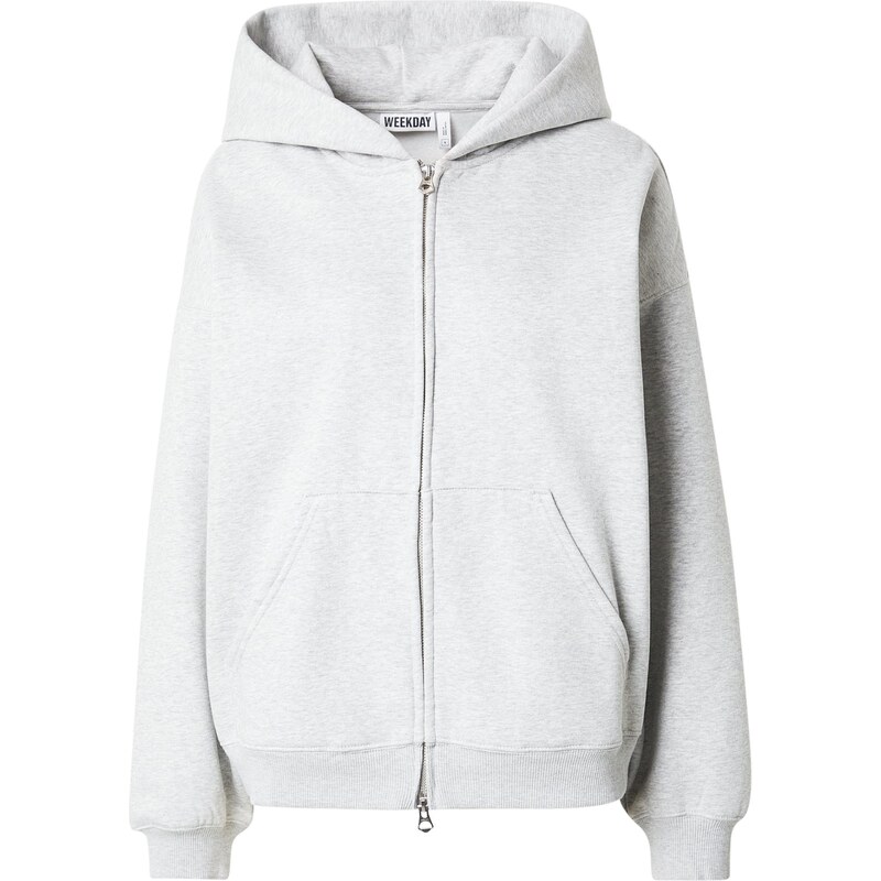 WEEKDAY Tepláková bunda Tony sivá melírovaná 67253443