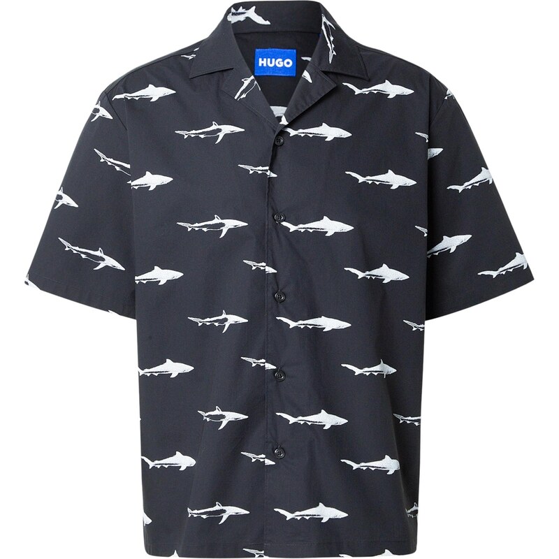 HUGO Košeľa Eligino sivá / čierna 67253489