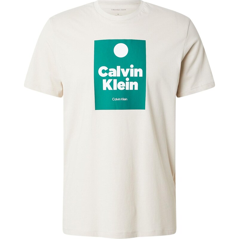 Calvin Klein Jeans Tričko zelená / biela ako vlna 67253541