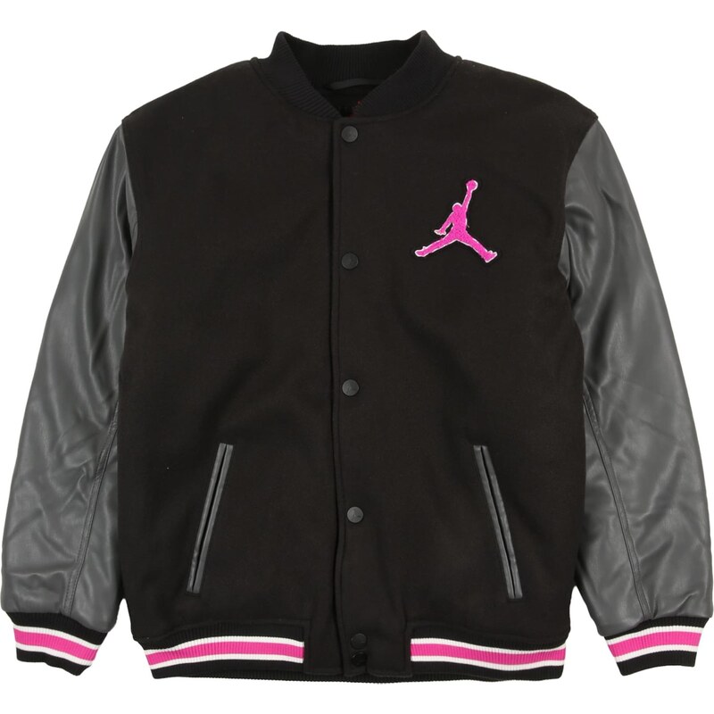 Jordan Prechodná bunda VARSITY sivá / ružová / čierna / biela 67253558