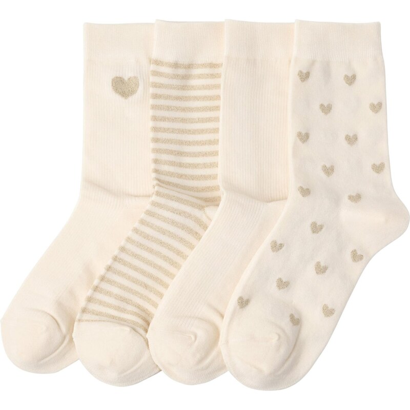 Lindex Ponožky svetlobéžová / zlatá 67253638