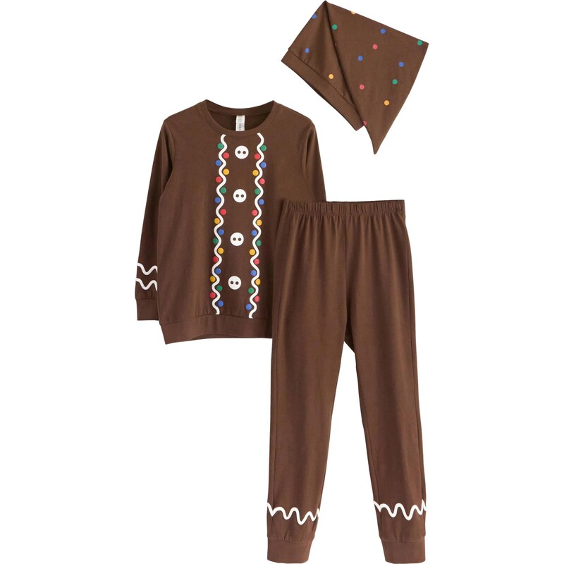 Lindex Pyžamo Christmas Santa Ginger modrá / tmavohnedá / smaragdová / 67253648