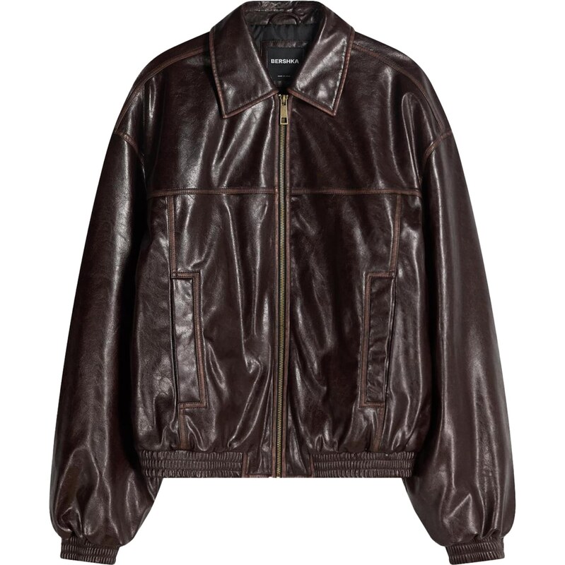 Bershka Prechodná bunda hnedá 67252967