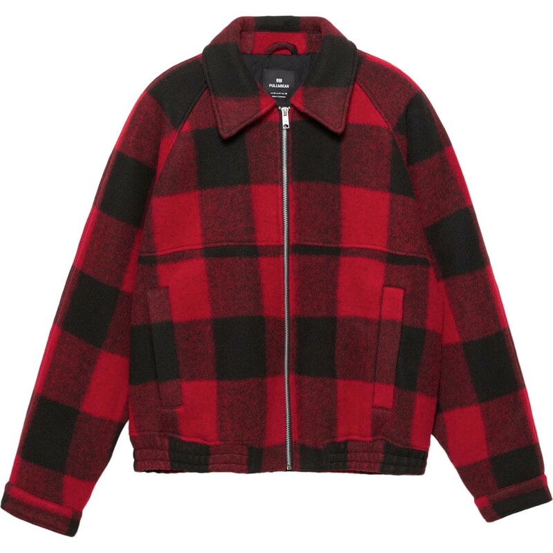 Pull&Bear Prechodná bunda červená / čierna 67253259