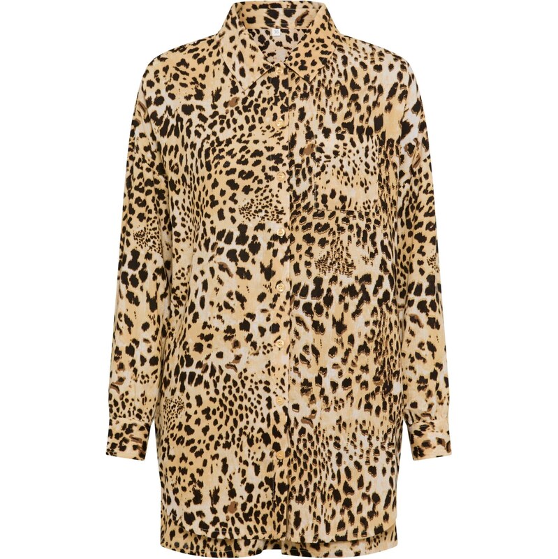 LSCN by LASCANA Blúzka hnedá / čierna / biela ako vlna 67267300