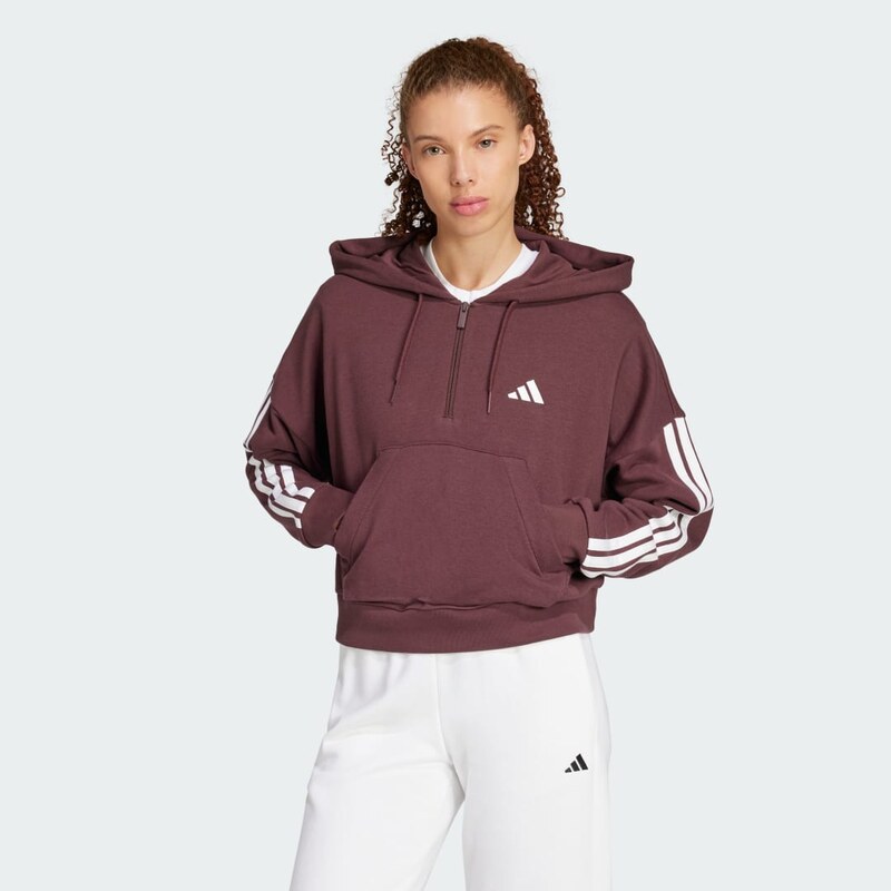 Adidas Mikina s kapucňou Essentials 3-Stripes French Terry Quarter-Zip 67257609