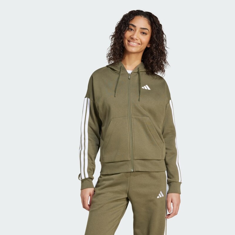 Adidas Mikina skapucňou Essentials 3-Stripes Full-Zip Fleece 67257739