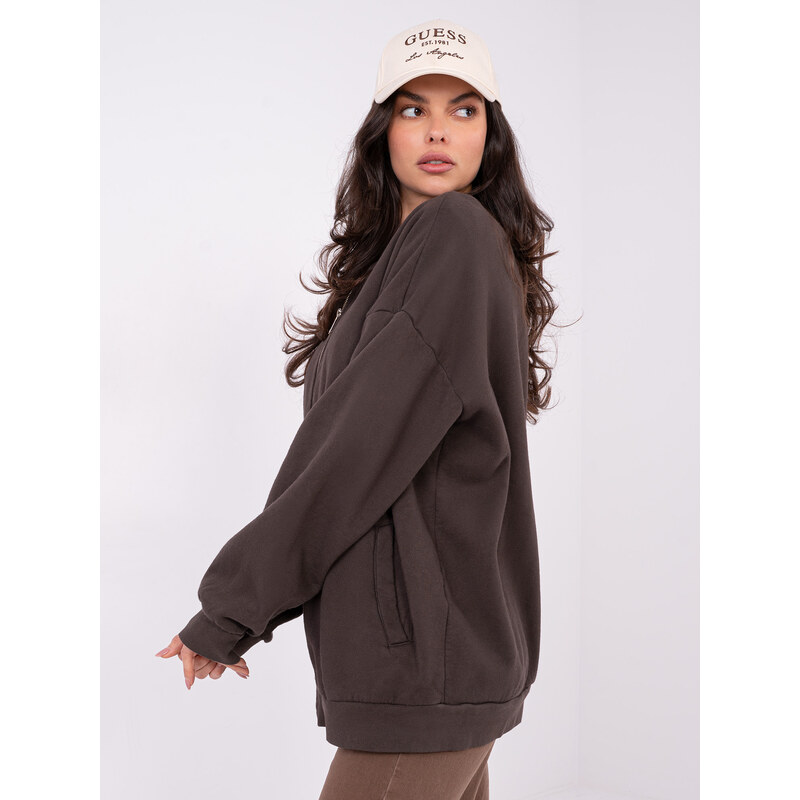 Factory Price Dámska hnedá mikina na zips 67265149