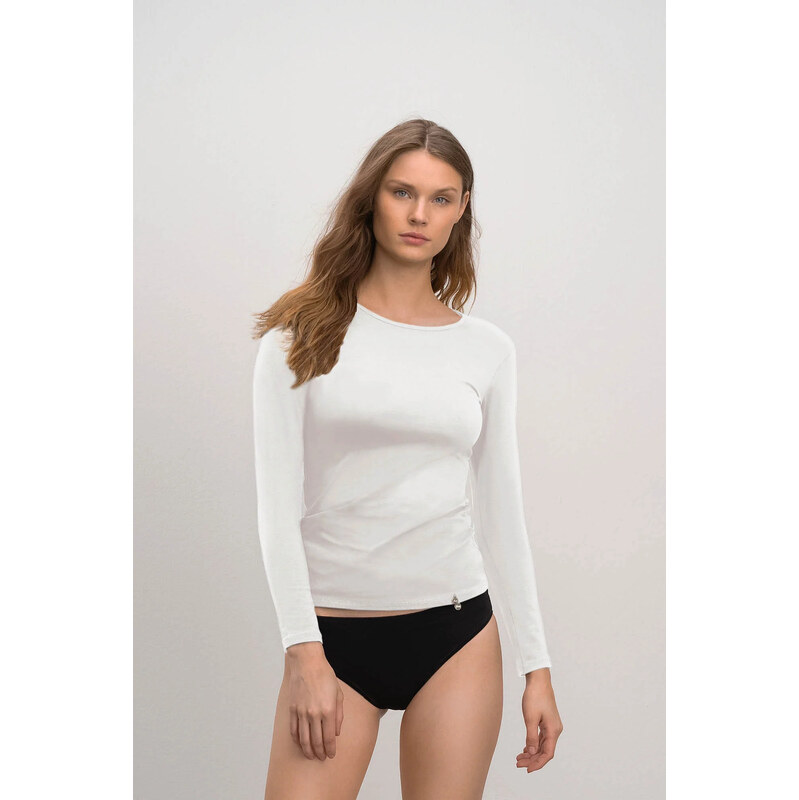Dámske tričko s dlhým rukávom 21921 White - Vamp 67260909